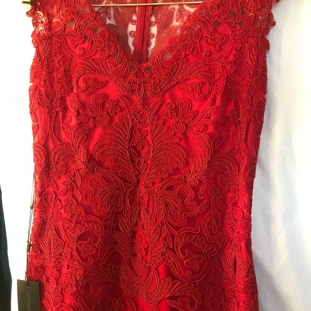 Tadashi Shoji Vibrant Red Lace Dress